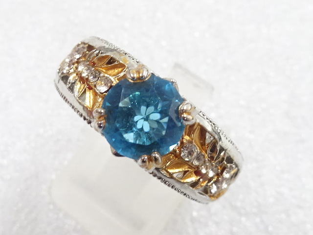JAPANESE KIMONO / ANTIQUE COLORED STONE RING (SIZE 23)